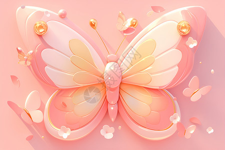 翩翩起舞的粉色蝴蝶高清图片