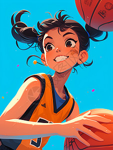 热爱篮球的快乐女孩背景图片