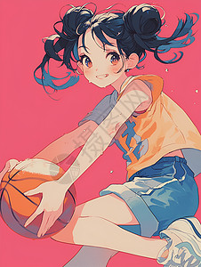 热情奔放的篮球女孩高清图片