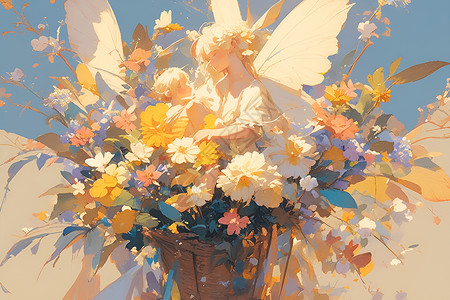美丽色彩的花卉背景图片