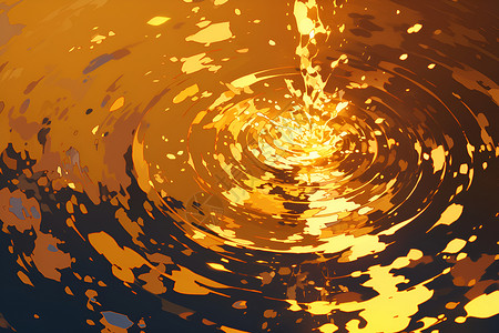 金光中荡漾的水波背景图片