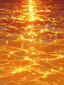 金光闪闪的湖面背景图片