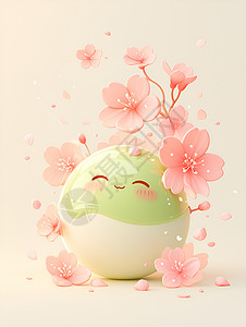 红糖麻糍花朵新绿麻糍插画
