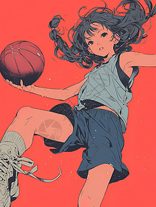 女孩打篮球背景图片