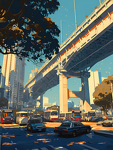 城市高架桥背景图片