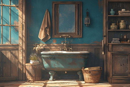 优雅复古浴室背景图片