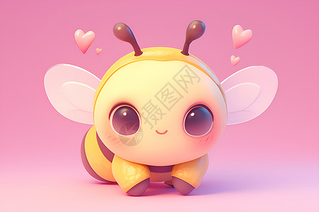 茱萸峰可爱小蜜蜂插画
