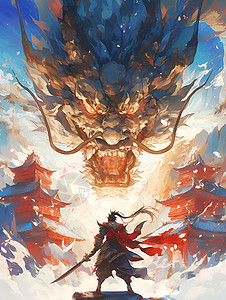 龙骑士的守护战斗背景图片