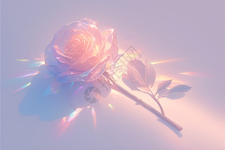 绚丽光玫瑰与绚丽虹光插画