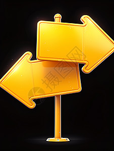 交通指示标志黄色的交通指示插画