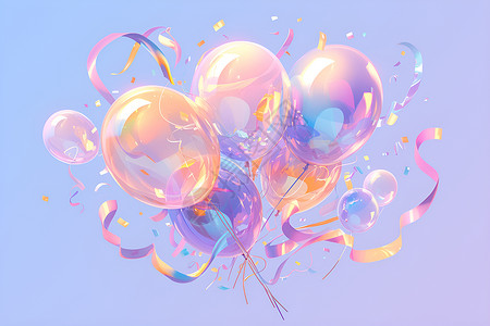 幻彩的彩色气球背景图片