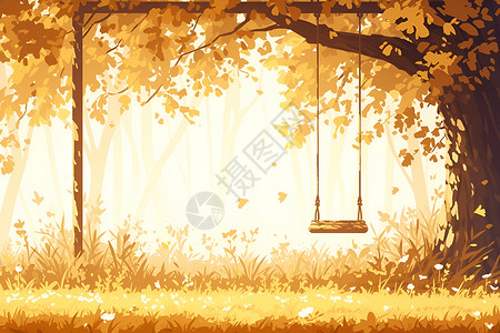 秋天的秋千背景图片