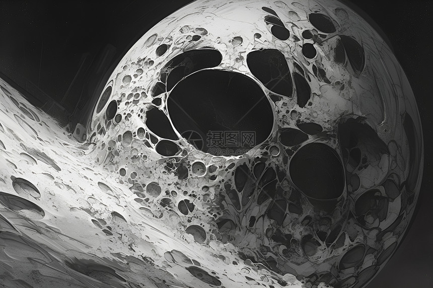 月球上的撞击坑图片