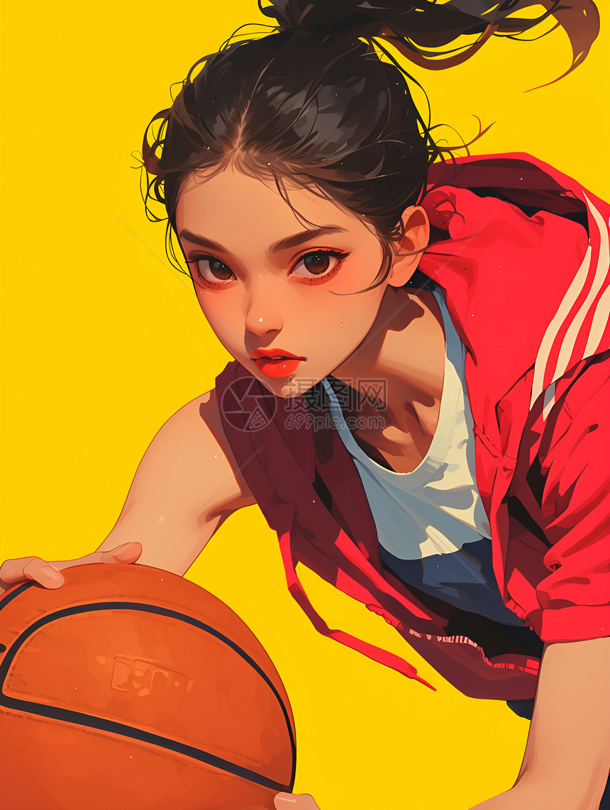 打篮球的少女图片