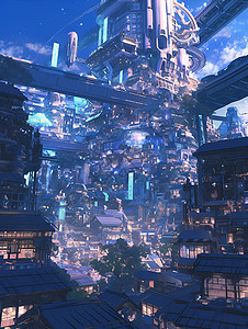 科幻的城市背景图片