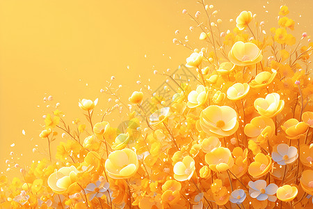 黄色花朵的盛开背景图片