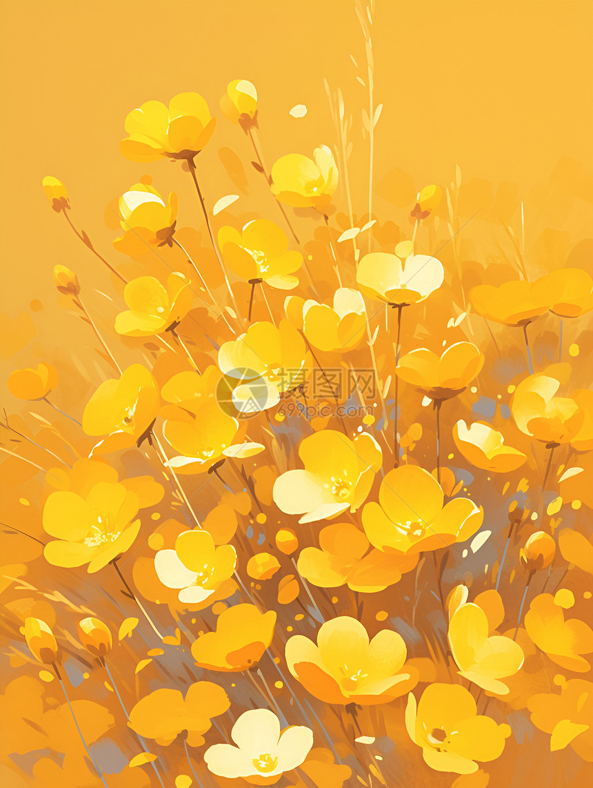 绽放黄色的花朵图片