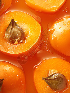 新鲜的柿子背景图片