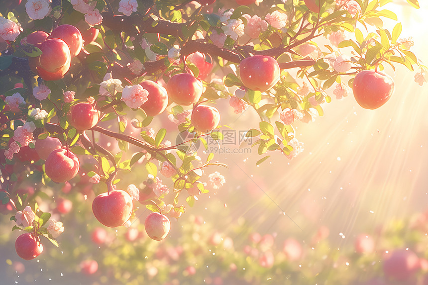 奇幻世界中的苹果树图片