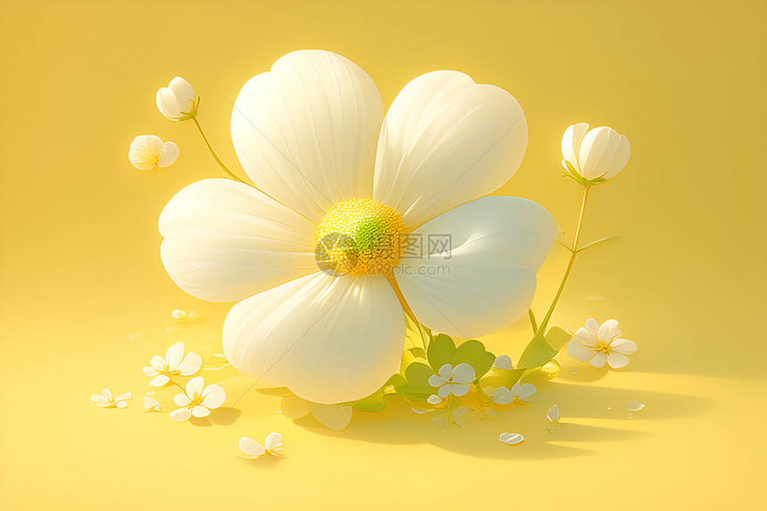 清新的白色花卉图片