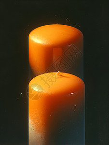橙色立方体橙色立体圆柱体高清图片