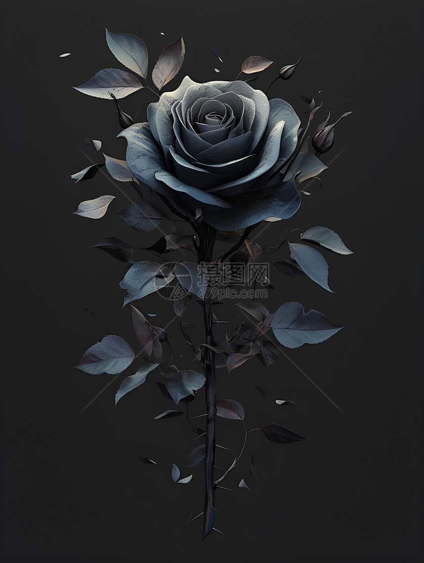 黑色梦幻玫瑰艺术图片