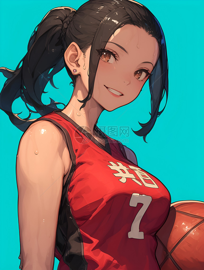 阳光少女打篮球图片