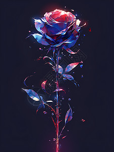 玫瑰花簇盛开的美丽玫瑰插画