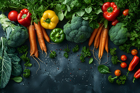 胡萝卜青菜饭团新鲜健康的蔬菜背景