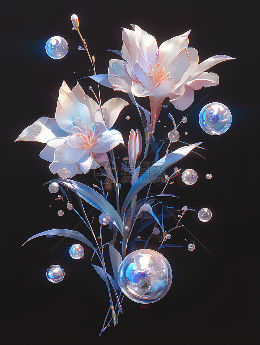 玻璃花朵图片