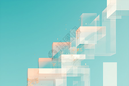 抽象方块阶梯壁纸背景图片