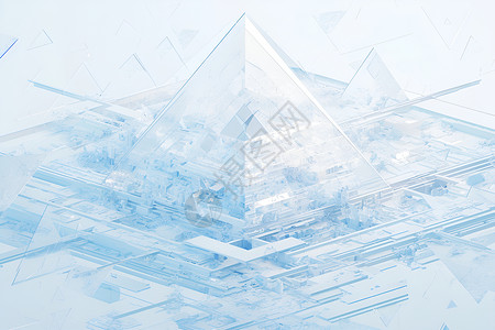 玻璃金字塔巨大的水晶金字塔插画