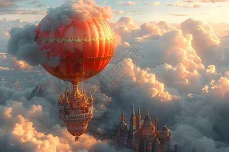 梦幻热气球背景图片