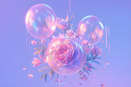 气球里的花朵背景图片