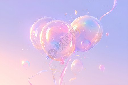 漂浮的水晶气球背景图片