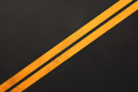 黄地面道路上的交通标志线插画