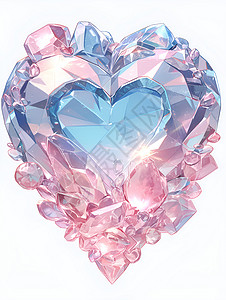 梦幻的晶心钻石心形素材高清图片