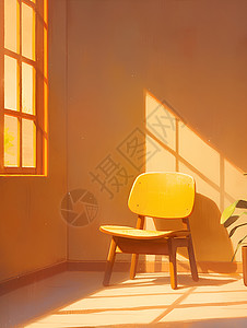阳光下木制椅子背景图片