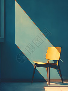 舒适座椅午后墙边的椅子插画