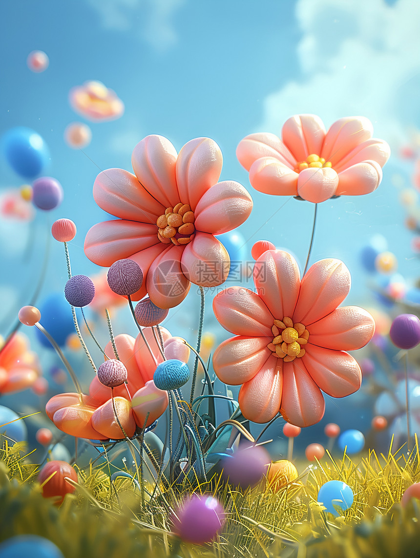 美丽的气球花朵图片