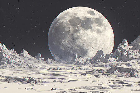 黑白月球背面高清图片