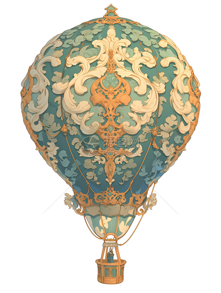 华丽装饰的热气球图片