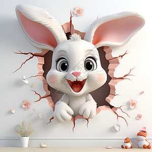 兔子耳朵素材可爱的小兔子插画