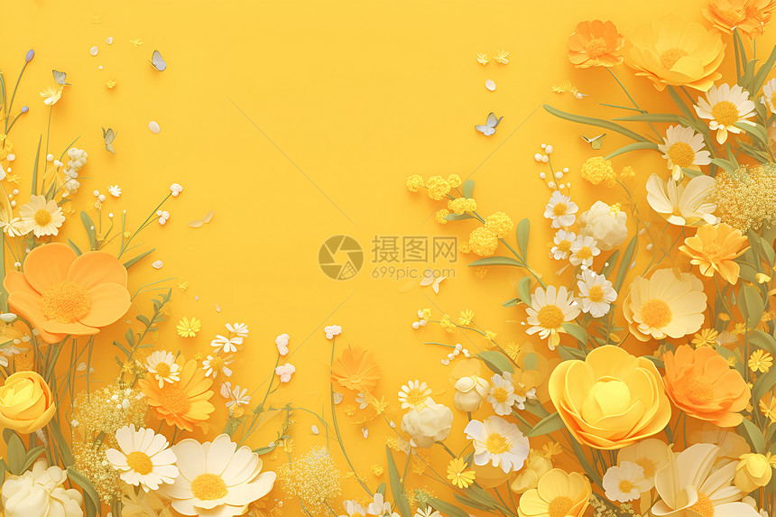 盛开的美丽黄花图片