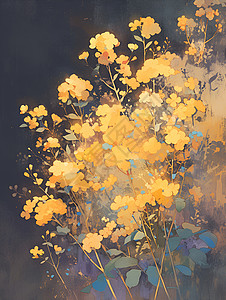 梦幻的小黄花背景图片