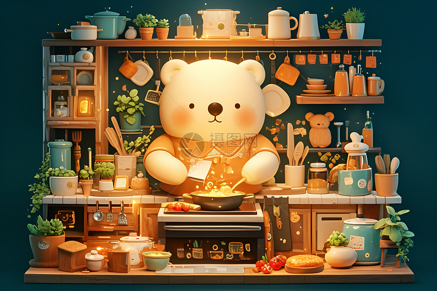 厨艺大师的熊熊图片