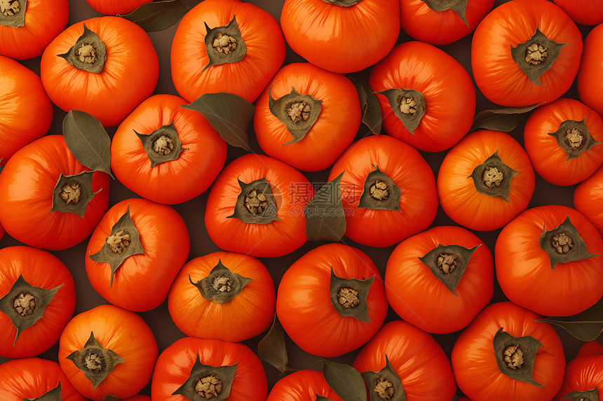 丰收的可口柿子图片