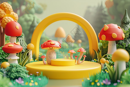 可爱的蘑菇童趣蘑菇花园设计图片