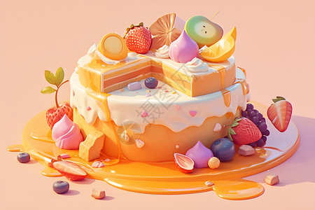 美味色彩的蛋糕背景图片