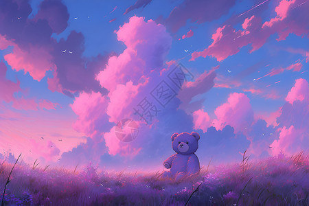 紫色大熊背景图片